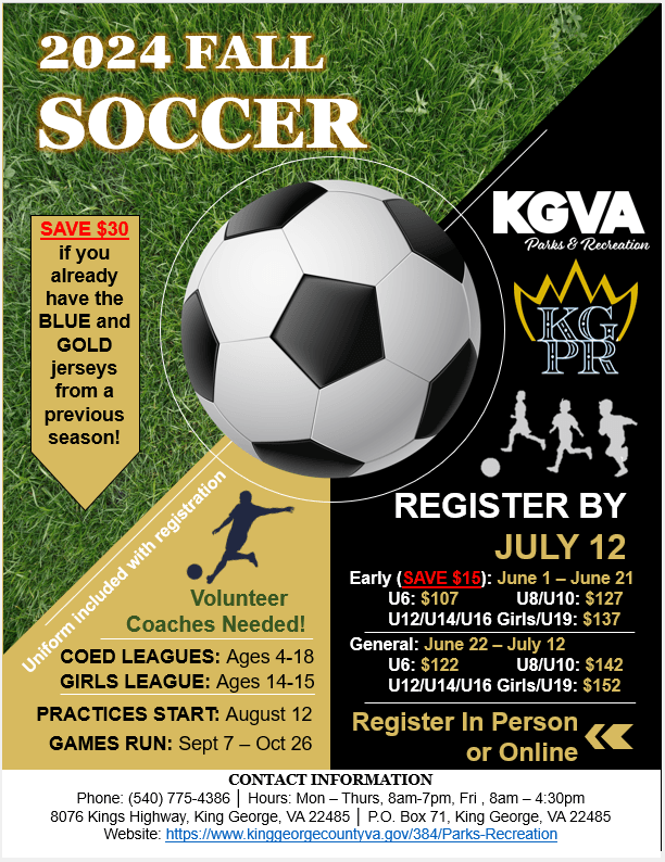 2024 Fall Youth Soccer Flyer Photo