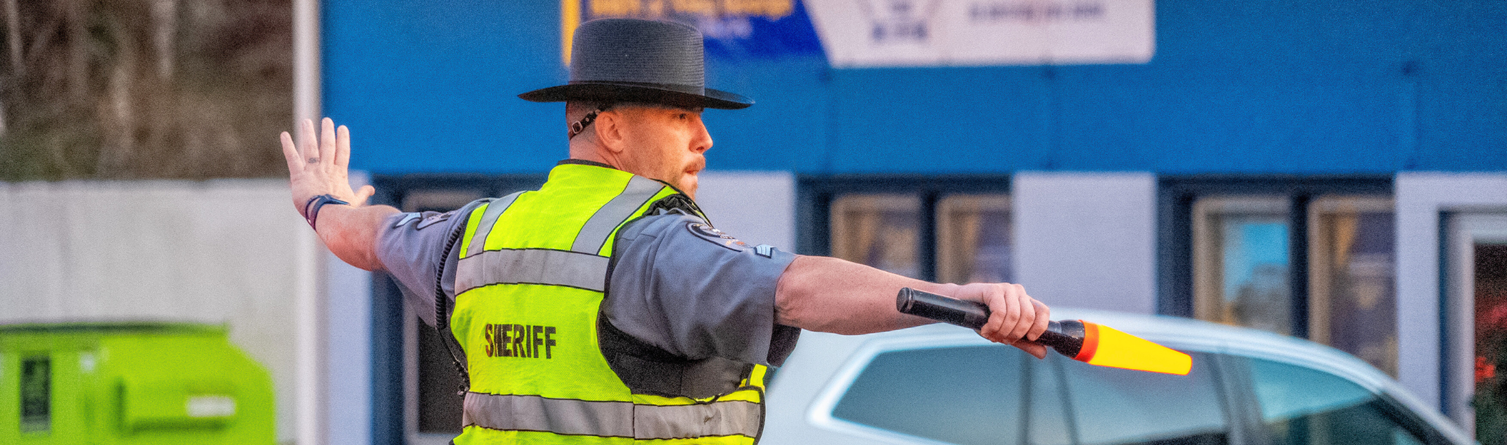 Deputy directing traffic