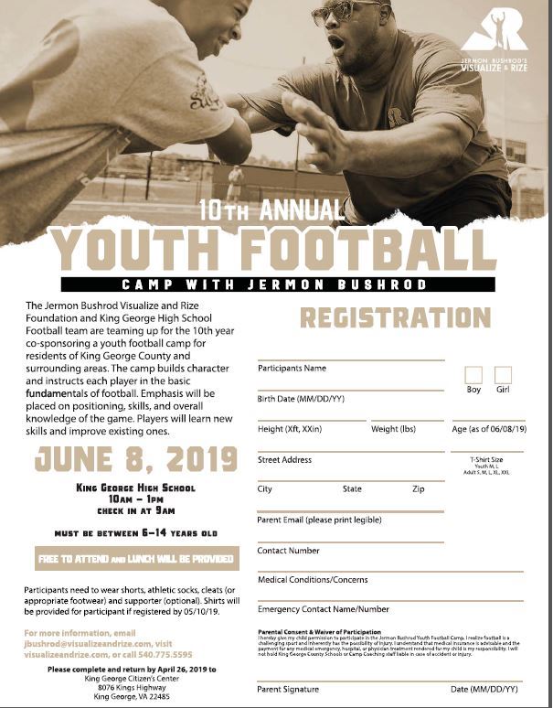 2019 Jermon Bushrod Football Camp